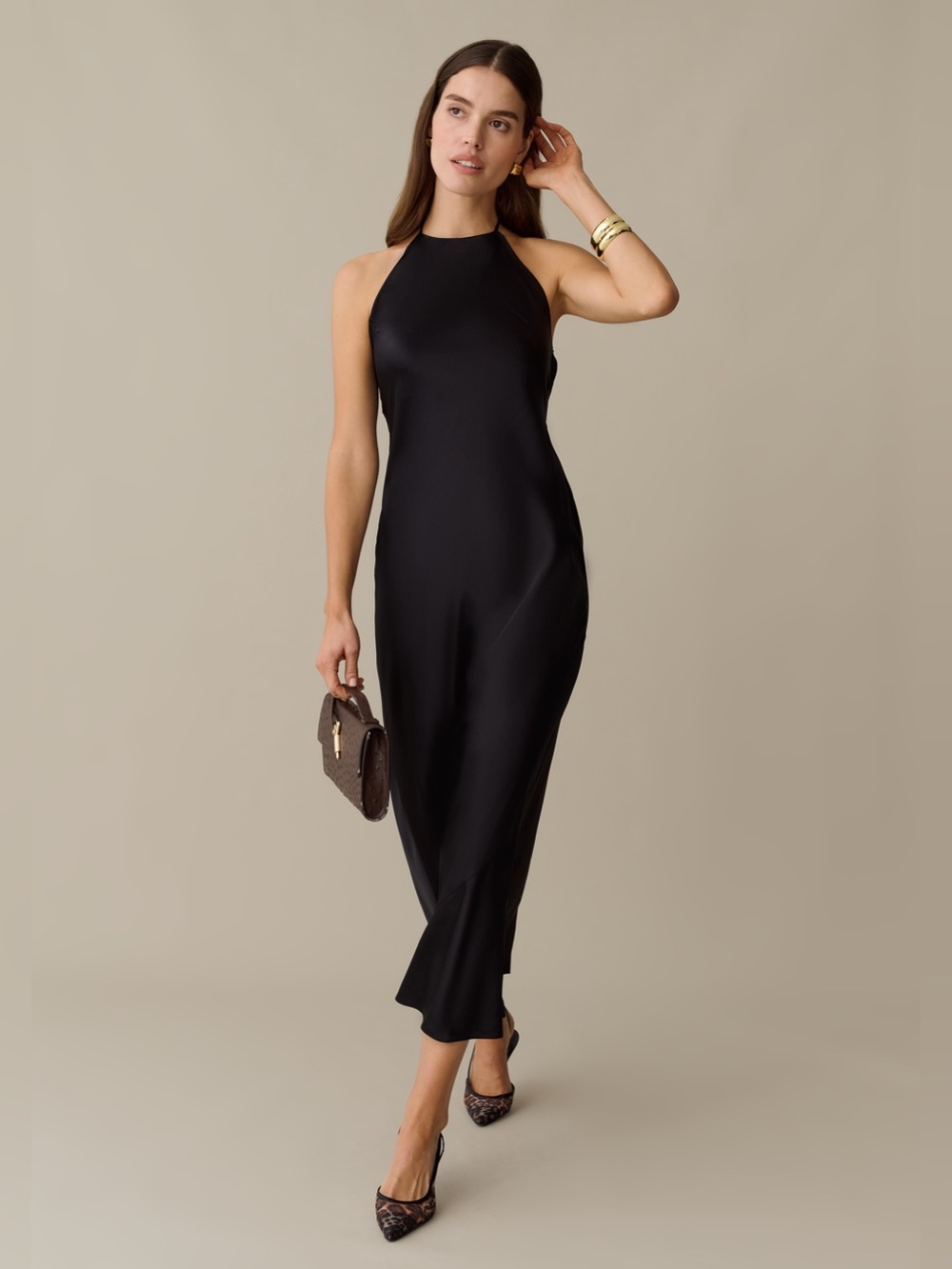 NWT Few Moda Silk Vita Dress size Small S Black halter Reformation kourt